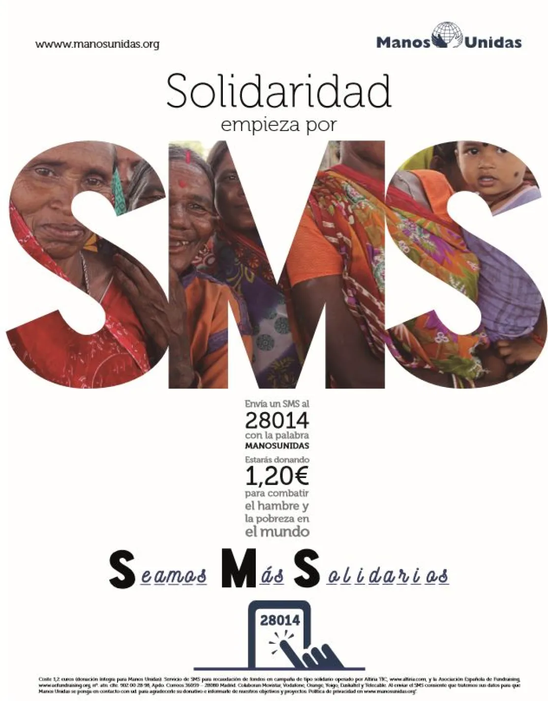 Manos Unidas lanza la campaña SMS: “Seamos más Solidarios”