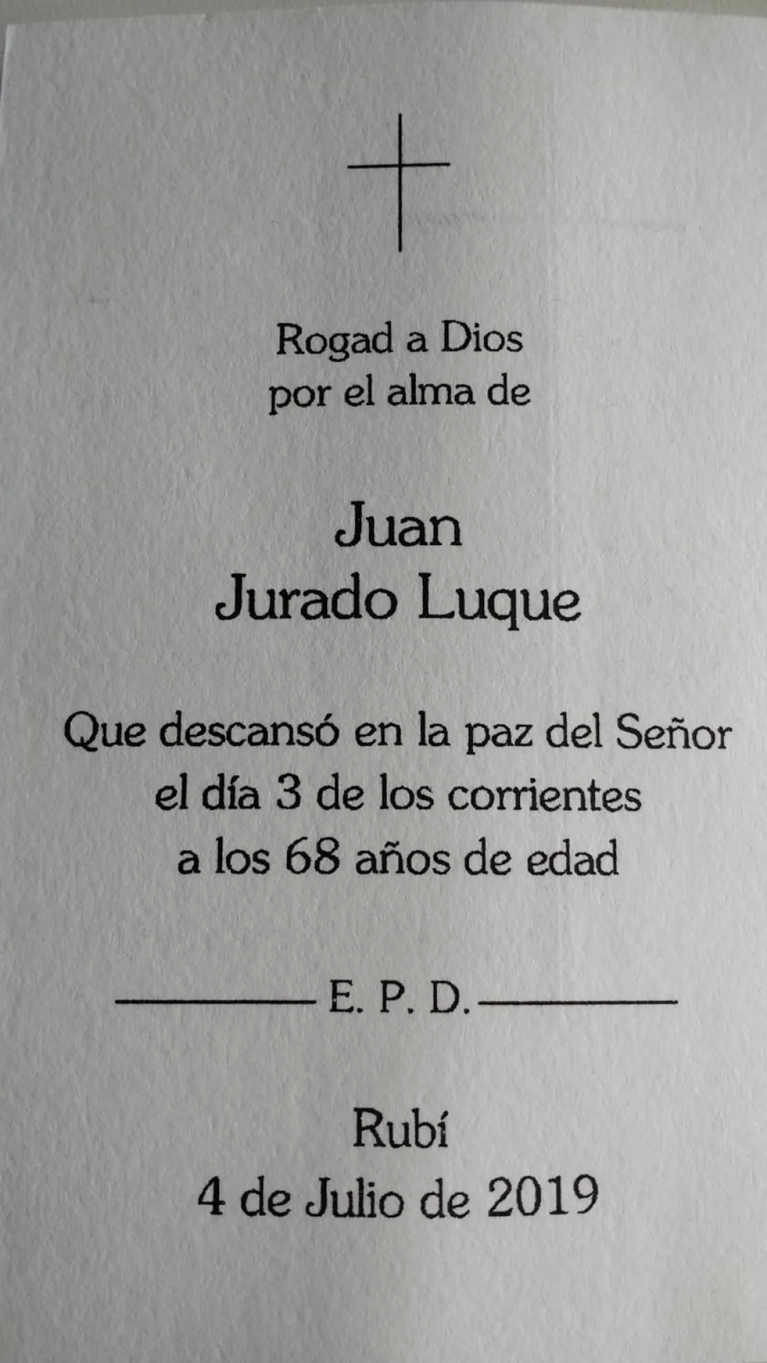 Descansa en paz, Juan Jurado