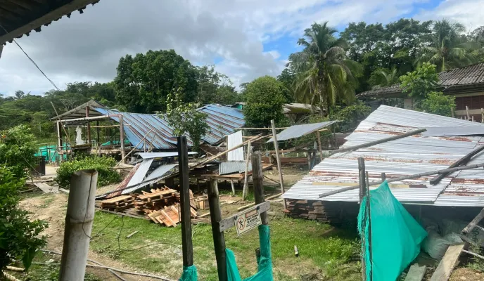 Casa destruida en la zona del Chocó tras el devastador terremoto de Colombia