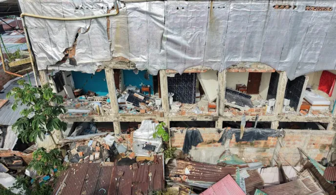 Imagen vivienda destruida terremoto Colombia_zona Chocó