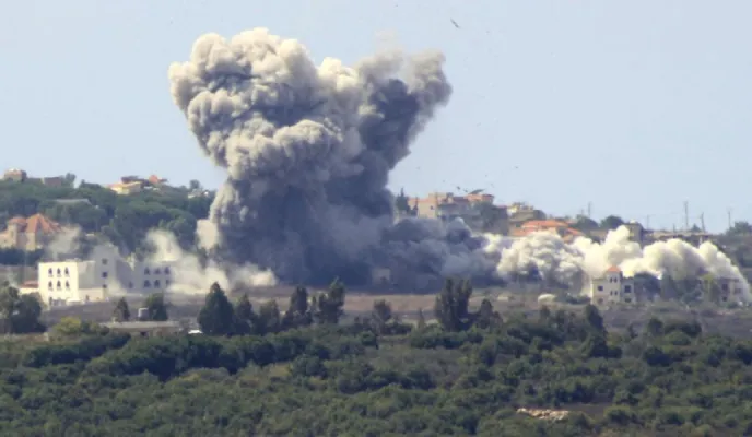 Bombardeo sobre Líbano. Foto: AFP