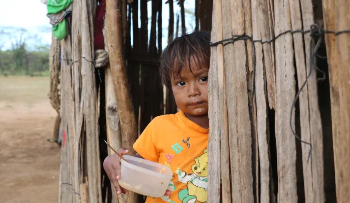 Niño indígena wuayú. Foto: Manos Unidas/María José Pérez