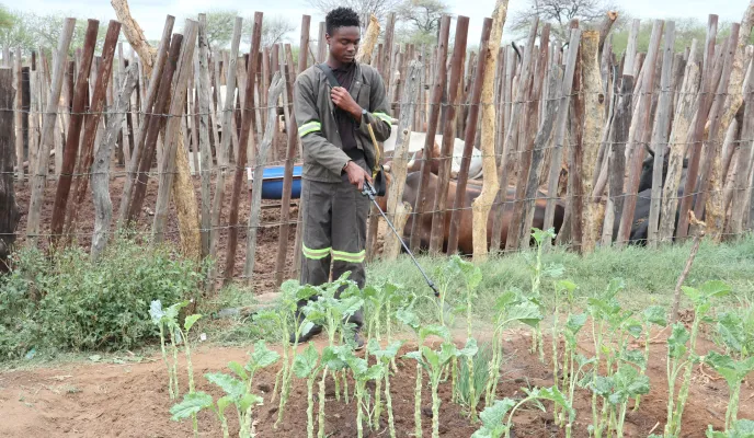 Mduduzi Dube, beneficiario en Zimbabue. Foto: Manos Unidas