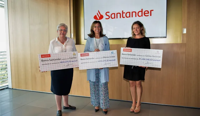 Entrega importe Fondo Solidario Santander. Foto: Banco Santander 