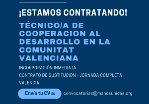 Técnico de cooperación al desarrollo en la Comunitat Valenciana