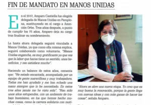 La Verdad publica el fin de mandato de Amparo Castiella en la delegación de Pamplona