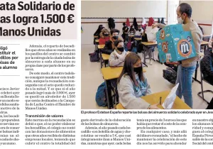 Diario de Navarra publica la recaudación del bocata solidario del colegio Jesuitas de Tudela para Manos Unidas