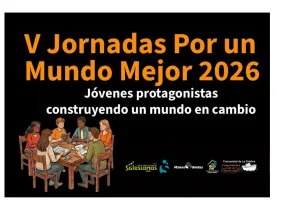 Sección del cartel de las V Jornadas por un Mundo Mejor 2026 celebradas en Telde, Gran Canaria.