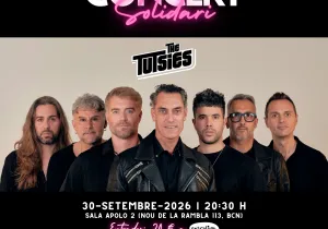Cartel oficial del concierto de The Tutsies en 2026 a favor de Manos Unidas Barcelona