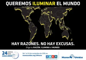 "Queremos iluminar el mundo" pretende sensibilizar a la población de la injusticia del hambre en el mundo.