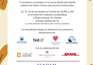 Cartel del rastrillo solidario del hotel Wellington a favor de Manos Unidas