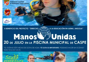 Cartel Bautismo Subacuático Solidario en Caspe