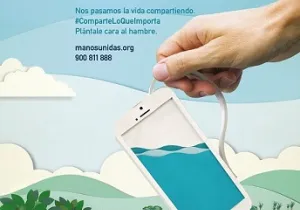 Cartel de la Campaña 59 de Manos Unidas "Comparte lo que Importa"