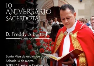 X Aniversario Sacerdotal de D. Freddy Pérez, Consiliario de Manos Unidas y párroco de Cariñena
