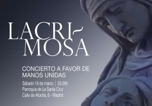 Cartel del concierto Lacrimosa de la Coral ITER a beneficio de Manos Unidas