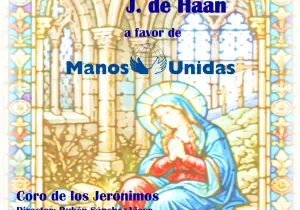 Cartel del concierto del Coro de San Jerónimo el Real a beneficio de Manos Unidas