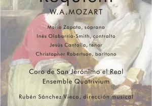 Cartel del concierto Requiem de  Mozart a beneficio de Manos Unidas