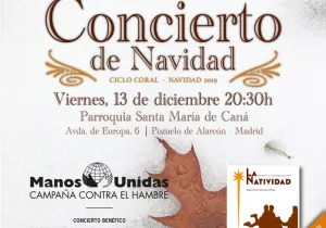 Cartel del Concierto de Navidad 2019 de Manos Unidas Madrid 