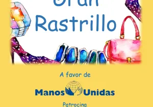 Cartel del rastrillo solidario en el hotel Wellington a favor de Manos Unidas Madridf