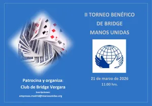 Cartel del "II torneo benéfico de bridge Manos Unidas"