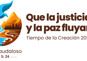Unidos por la justicia y la paz en nuestra casa común. Tiempo de la Creación 2023. Logo oficial.