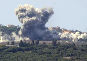 Bombardeo sobre Líbano. Foto: AFP