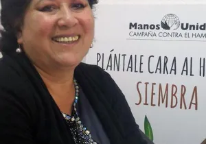 Sonia Brito a su visita a Manos Unidas.