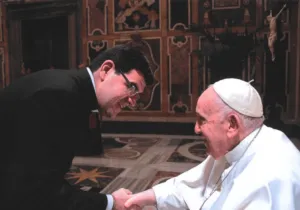 Monseñor Manent, con el recientemente fallecido Papa Francisco