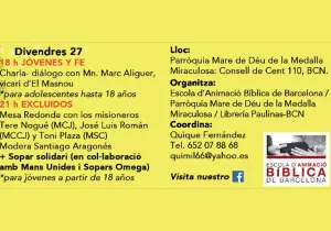 Charla y Cena Solidaria en Barcelona