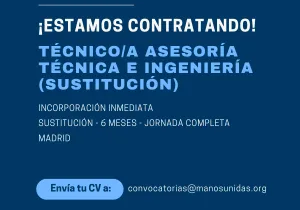 Convocatoria Técnico/a Departamento de Asesoría  Técnica e Ingeniería