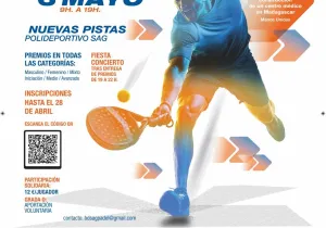 Cartel del Torneo de Pádel en San Agustín de Guadalix a beneficio de Manos Unidas Madrid