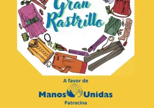 Cartel del rastrillo solidario del hotel Wellington a favor de Manos Unidas