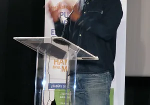Santiago Zannou en la presentación de esta V Edición del Festival de Clipmetrajes Manos Unidas. Foto: Irene H-Sanjuán/Manos Unidas