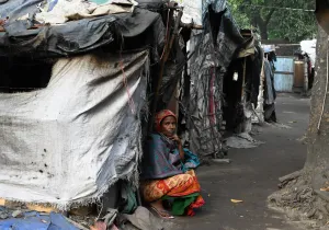Mujer en un slum