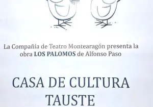 Cartel teatro solidario "Los palomos" en Tauste