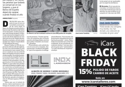La peseta solidaria de Manos Unidas en el Diario de Navarra