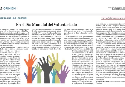 Día Mundial del Voluntariado en Diario de Navarra