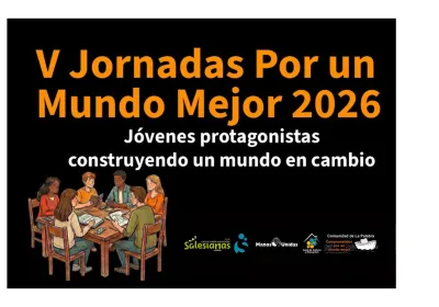Sección del cartel de las V Jornadas por un Mundo Mejor 2026 celebradas en Telde, Gran Canaria.