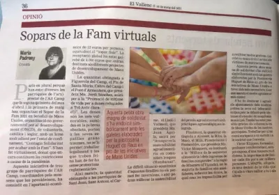 El Vallen se hace eco de las Cenas Solidarias de l'Alt Camp
