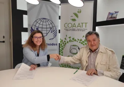 Firma Convenio de Colaboración de COAATT con Manos Unidas