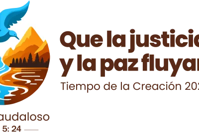 Unidos por la justicia y la paz en nuestra casa común. Tiempo de la Creación 2023. Logo oficial.