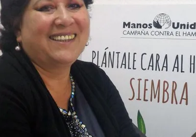 Sonia Brito a su visita a Manos Unidas.