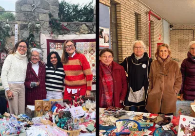 Foto combinada donde se ven los equipos de voluntarias que atendieron en los diferentes puestos.