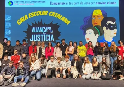 Foto con todos los ganadores de los Clipmetrajes catalanes 2024-2025 | Imagen: Marta Pujol Castilla