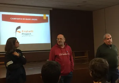 El misionero Miquel Cubeles en la escuela Maristes de Rubí