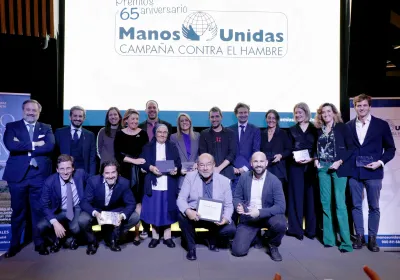 Premiados en la ceremonia de Entrega de Premios Manos Unidas 65 Aniversario. Foto: Javier Mármol