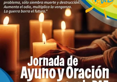 Cartel de la Jornada de Ayuno y Oración por la Paz convocada por el Papa Francisco