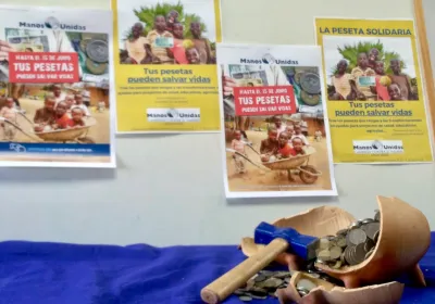 Campaña "Tus pesetas pueden salvar vidas" de Manos Unidas