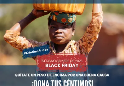  Manos Unidas vuelve a transformar el Black Friday en un acto solidario. Cartel del Céntimo Solidario 2023. 