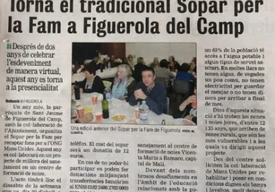 Cena Solidaria en Figuerola del Camp